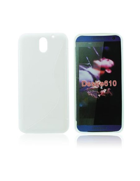 CUSTODIA GEL TPU SILICONE DOUBLE per HTC DESIRE 610 COLORE BIANCO