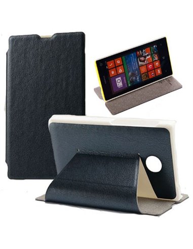 CUSTODIA FLIP ORIZZONTALE PELLE per NOKIA X, X+ CON STAND COLORE NERO BLISTER SWIFT