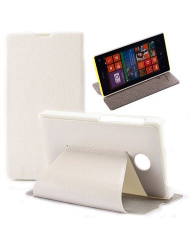 CUSTODIA FLIP ORIZZONTALE PELLE per NOKIA X, X+ CON STAND COLORE BIANCO BLISTER SWIFT