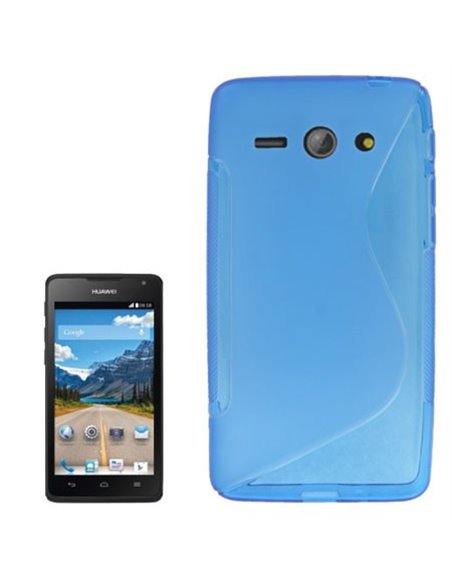 CUSTODIA GEL TPU SILICONE DOUBLE per HUAWEI ASCEND Y530, C8813 COLORE BLU