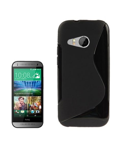 CUSTODIA GEL TPU SILICONE DOUBLE per HTC ONE 2 MINI, M8 MINI COLORE NERO