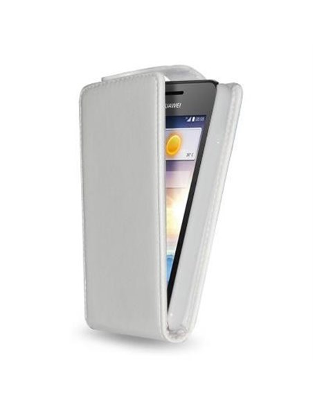 CUSTODIA FLIP VERTICALE PELLE per HUAWEI ASCEND Y330 COLORE BIANCO