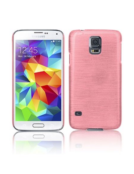 CUSTODIA BACK RIGIDA per SAMSUNG G900F GALAXY S5, GALAXY S5 NEO G903F, GALAXY S5 PLUS COLORE ROSA EFFETTO METALLICO