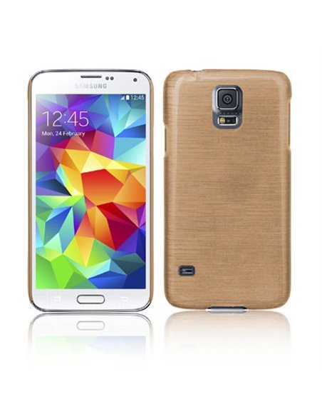 CUSTODIA BACK RIGIDA per SAMSUNG G900F GALAXY S5, GALAXY S5 NEO G903F, GALAXY S5 PLUS COLORE ORO EFFETTO METALLICO