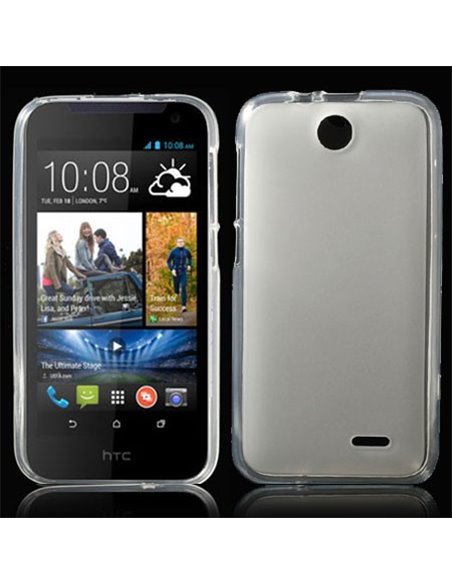 CUSTODIA GEL TPU SILICONE per HTC DESIRE 310 COLORE BIANCO-TRASPARENTE