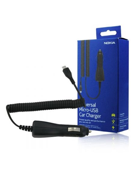 CAVO AUTO ORIGINALE NOKIA DC-15 ATTACCO MICRO USB per LUMIA 630, LUMIA 930 COLORE NERO BLISTER SEGUE COMPATIBILITA'..