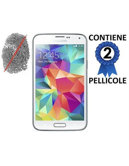 PELLICOLA PROTEGGI DISPLAY ANTI IMPRONTA per SAMSUNG G800 GALAXY S5 MINI CONFEZIONE 2 PEZZI