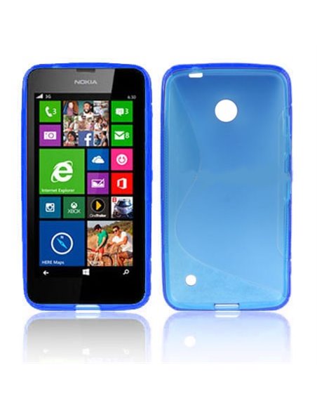 CUSTODIA GEL TPU SILICONE DOUBLE per NOKIA LUMIA 630 COLORE BLU