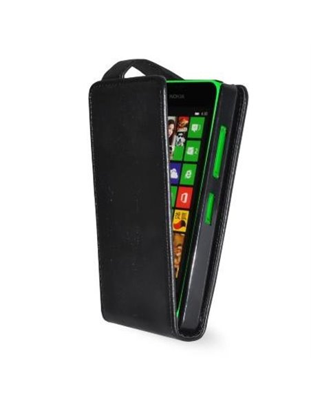 CUSTODIA FLIP VERTICALE PELLE per NOKIA X, X+ COLORE NERO