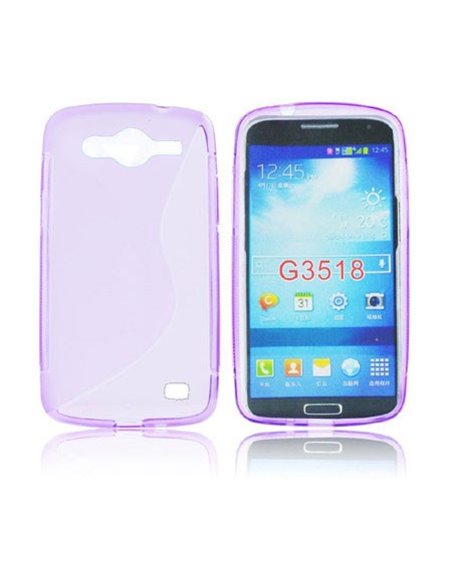 CUSTODIA GEL TPU SILICONE DOUBLE per SAMSUNG G386 GALAXY CORE LTE, G3518 COLORE VIOLA