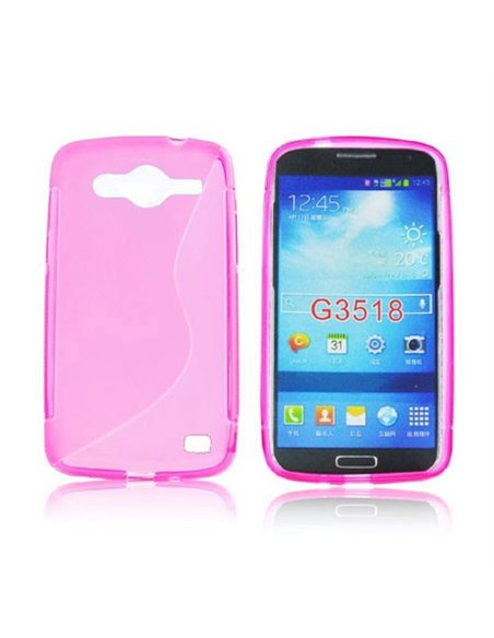 CUSTODIA GEL TPU SILICONE DOUBLE per SAMSUNG G386 GALAXY CORE LTE, G3518 COLORE ROSA