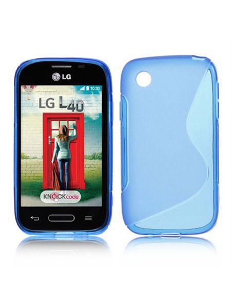 CUSTODIA GEL TPU SILICONE DOUBLE per LG L35 D150, L40 D160, L40 Dual Sim D170 COLORE BLU