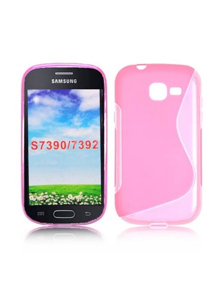 CUSTODIA GEL TPU SILICONE DOUBLE per SAMSUNG S7390 GALAXY FRESH, S7390 GALAXY TREND LITE COLORE ROSA