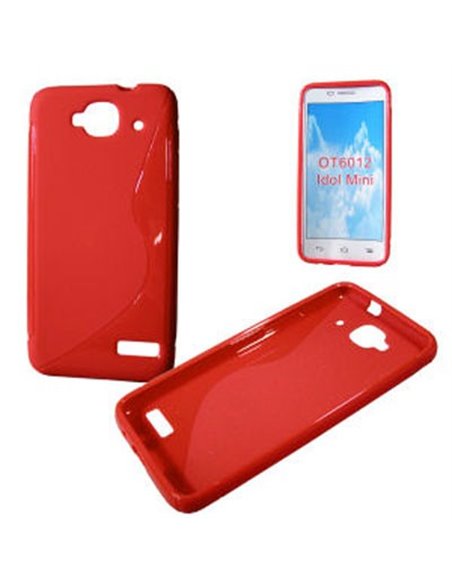 CUSTODIA GEL TPU SILICONE DOUBLE per ALCATEL ONE TOUCH IDOL MINI 6012 COLORE ROSSO