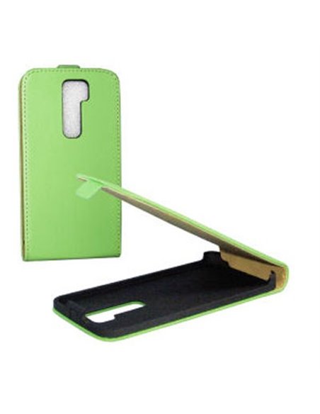 CUSTODIA SLIM VERTICALE FLIP PELLE per LG OPTIMUS G2, D802, D802TA, D803 COLORE VERDE