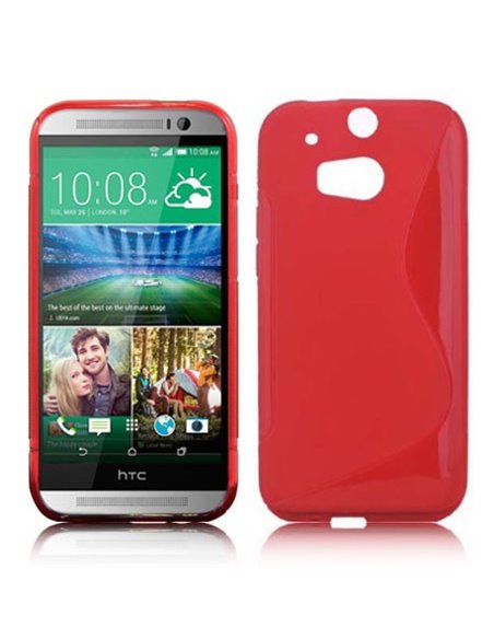 CUSTODIA GEL TPU SILICONE DOUBLE per HTC ONE 2 ( M8 ), ONE M8s COLORE ROSSO
