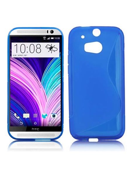 CUSTODIA GEL TPU SILICONE DOUBLE per HTC ONE 2 ( M8 ), ONE M8s COLORE BLU