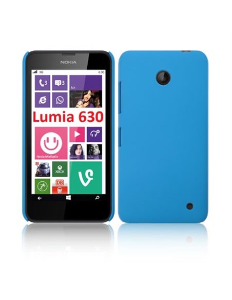 CUSTODIA BACK RIGIDA per NOKIA LUMIA 630 COLORE AZZURRO