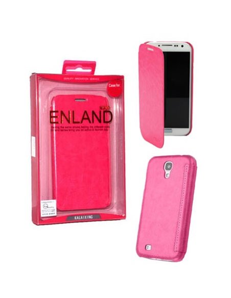 CUSTODIA FLIP ORIZZONTALE PELLE per SAMSUNG S7562 GALAXY S DUOS, S7560 GALAXY TREND, S7580 COLORE FUCSIA BLISTER ENLAND