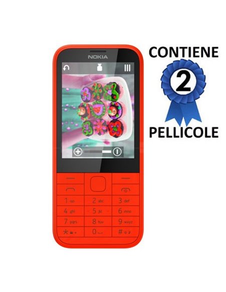 PELLICOLA PROTEGGI DISPLAY per NOKIA 225, NOKIA 225 DUAL SIM CONFEZIONE 2 PEZZI