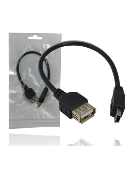CAVO USB 2.0 MINI USB MASCHIO / FEMMINA USB LUNGHEZZA 20 Cm. COLORE NERO USBF-MINI5P