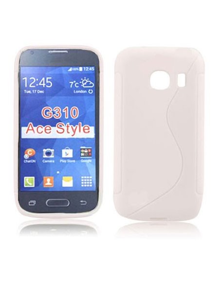 CUSTODIA GEL TPU SILICONE DOUBLE per SAMSUNG G310 GALAXY ACE STYLE COLORE BIANCO