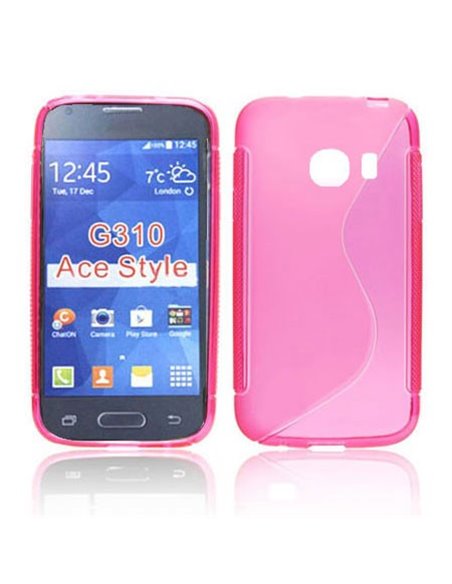 CUSTODIA GEL TPU SILICONE DOUBLE per SAMSUNG G310 GALAXY ACE STYLE COLORE ROSA