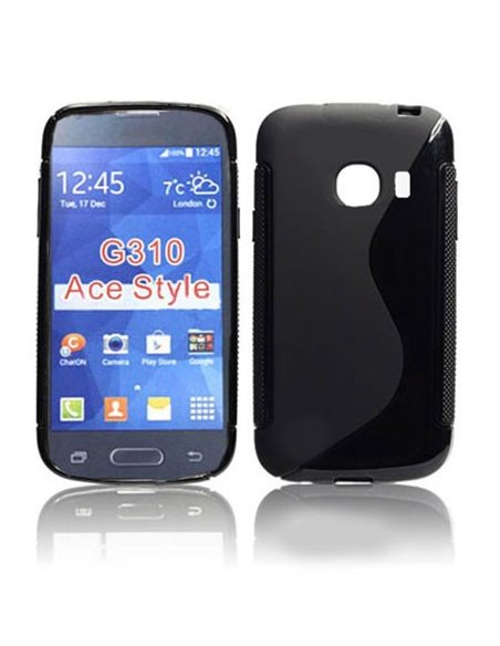 CUSTODIA GEL TPU SILICONE DOUBLE per SAMSUNG G310 GALAXY ACE STYLE COLORE NERO