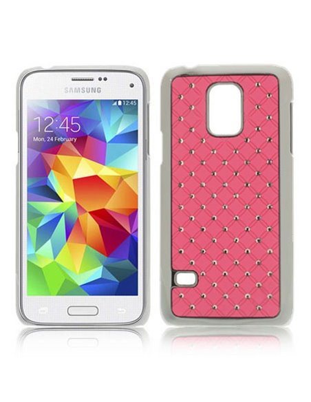 CUSTODIA BACK RIGIDA CON BRILLANTINI per SAMSUNG G800 GALAXY S5 MINI COLORE ROSA