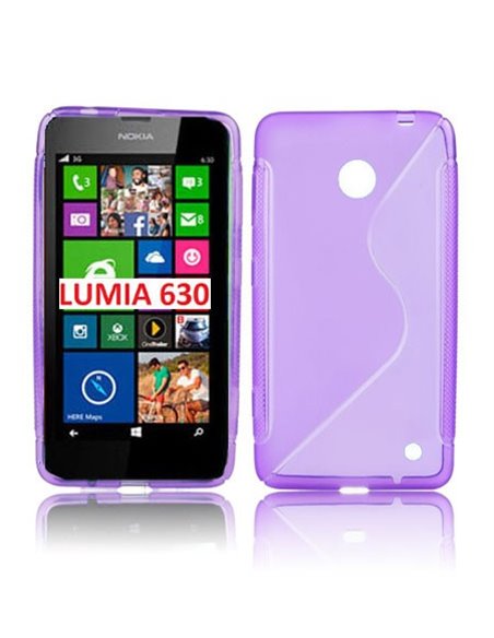CUSTODIA GEL TPU SILICONE DOUBLE per NOKIA LUMIA 630 COLORE VIOLA