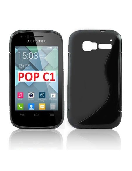 CUSTODIA GEL TPU SILICONE DOUBLE per ALCATEL ONE TOUCH POP C1 COLORE NERO