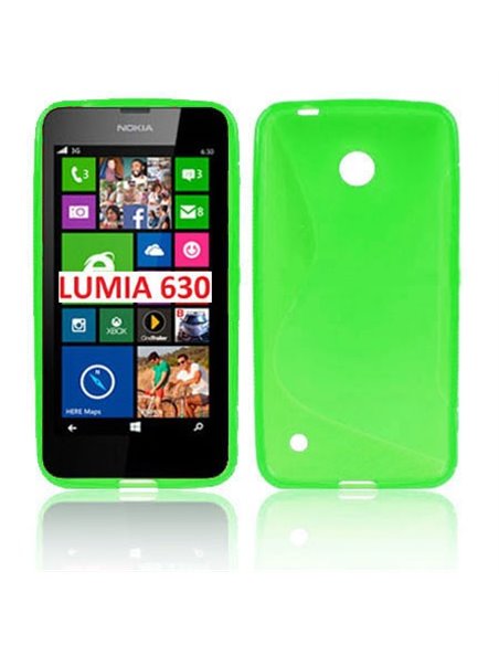 CUSTODIA GEL TPU SILICONE DOUBLE per NOKIA LUMIA 630 COLORE VERDE