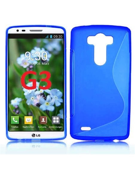 CUSTODIA GEL TPU SILICONE DOUBLE per LG G3 D850, D855, LS990 COLORE BLU