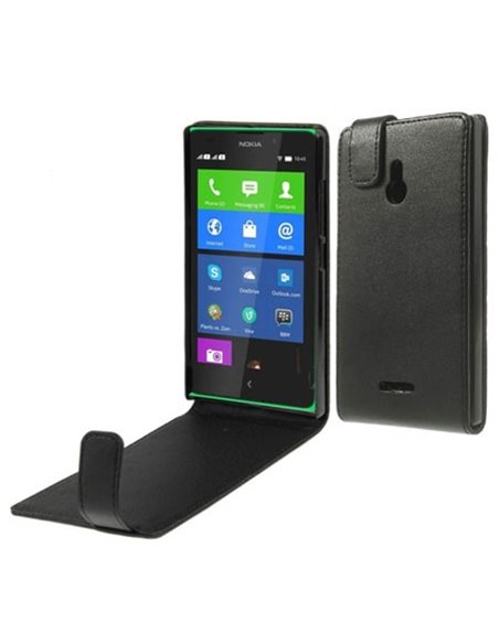 CUSTODIA FLIP VERTICALE PELLE per NOKIA XL COLORE NERO