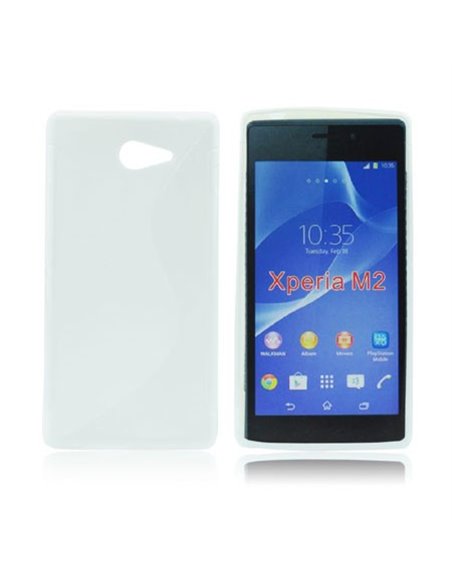 CUSTODIA GEL TPU SILICONE DOUBLE per SONY XPERIA M2 COLORE BIANCO