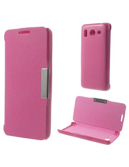 CUSTODIA FLIP ORIZZONTALE per HUAWEI ASCEND G510, U8951 DAYTONA COLORE ROSA