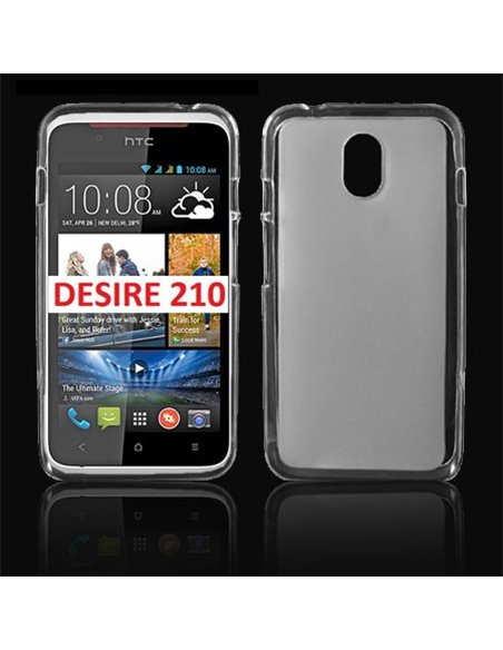 CUSTODIA GEL TPU SILICONE per HTC DESIRE 210 DUAL SIM COLORE BIANCO-TRASPARENTE