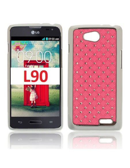 CUSTODIA BACK RIGIDA CON BRILLANTINI per LG L90 DUAL D410 COLORE ROSA