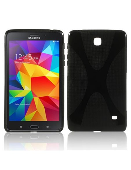 CUSTODIA GEL TPU SILICONE DOUBLE X-LINE per SAMSUNG GALAXY TAB 4 7.0, SM-T230, 7' POLLICI COLORE NERO