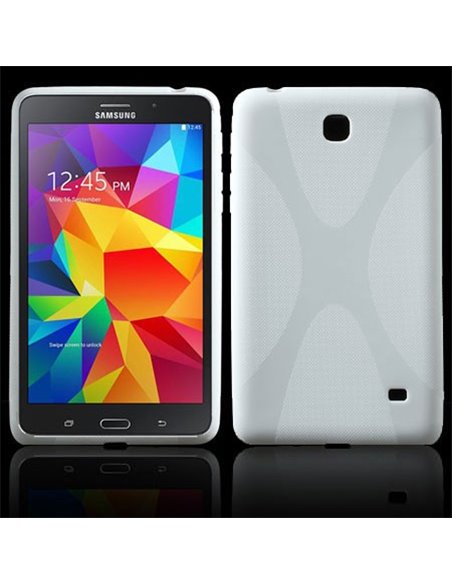 CUSTODIA GEL TPU SILICONE DOUBLE X-LINE per SAMSUNG GALAXY TAB 4 7.0, SM-T230, 7' POLLICI COLORE BIANCO