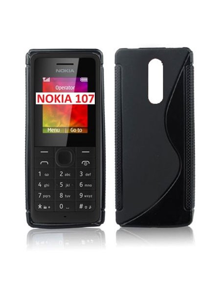 CUSTODIA GEL TPU SILICONE DOUBLE per NOKIA 107 DUAL SIM COLORE NERO