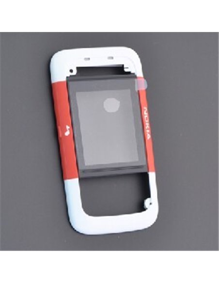 COVER ANTERIORE CON VETRINO E MICROFONO ORIGINALE per NOKIA 5200 COLORE ROSSO