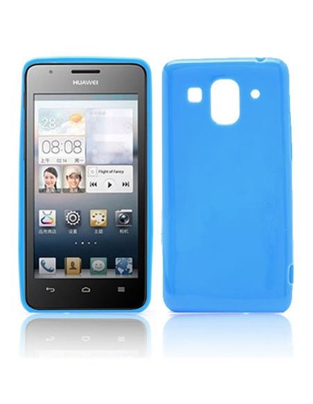 CUSTODIA GEL TPU SILICONE per HUAWEI ASCEND G520 COLORE BLU LUCIDO