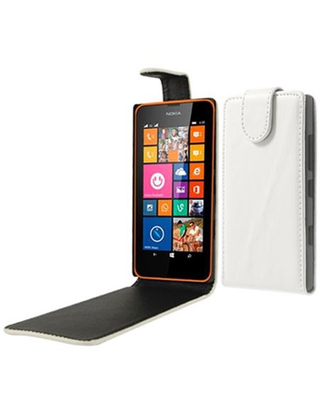 CUSTODIA FLIP VERTICALE PELLE per NOKIA LUMIA ICON 929, LUMIA 930 COLORE BIANCO