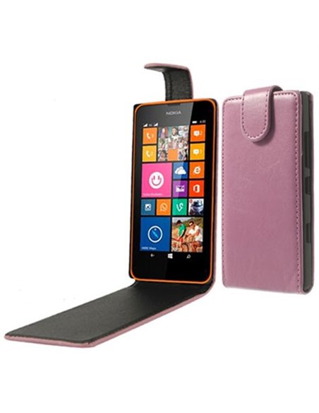 CUSTODIA FLIP VERTICALE PELLE per NOKIA LUMIA ICON 929, LUMIA 930 COLORE ROSA