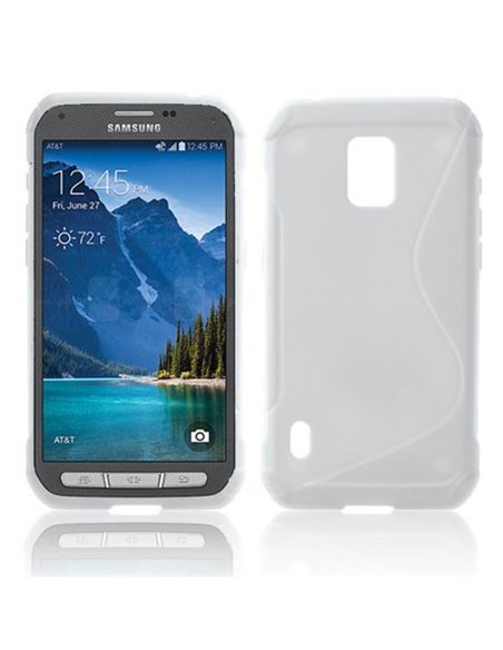 CUSTODIA GEL TPU SILICONE DOUBLE per SAMSUNG G870 GALAXY S5 ACTIVE COLORE BIANCO