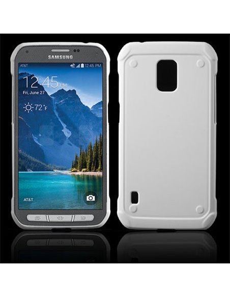 CUSTODIA BACK RIGIDA per SAMSUNG G870 GALAXY S5 ACTIVE COLORE BIANCO