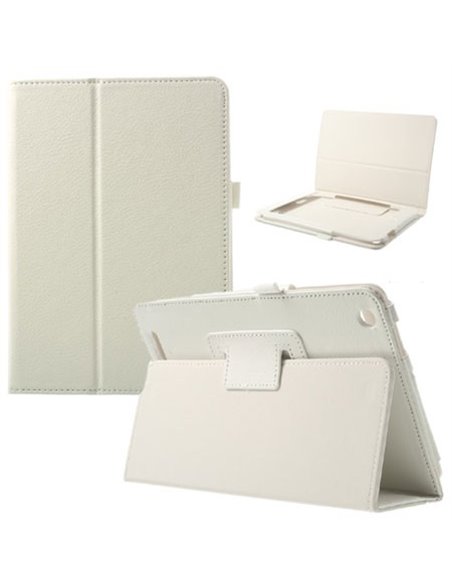 CUSTODIA BOOK ORIZZONTALE PELLE per ACER ICONIA A1-830 7.9, 7,9' POLLICI CON STAND E PORTA PENNA COLORE BIANCO