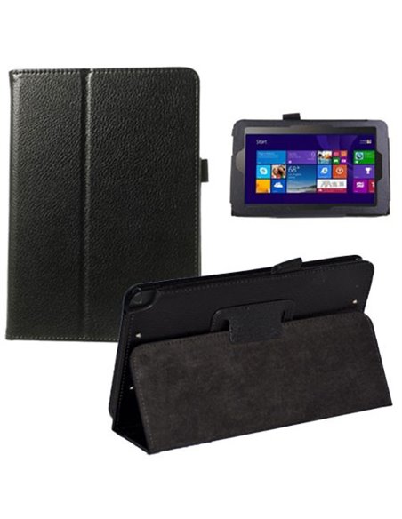 CUSTODIA BOOK ORIZZONTALE PELLE per ASUS VivoTab NOTE 8, M80TA, 8' POLLICI CON STAND E PORTA PENNA COLORE NERO