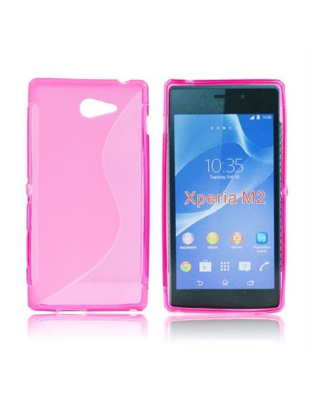 CUSTODIA GEL TPU SILICONE DOUBLE per SONY XPERIA M2 COLORE ROSA